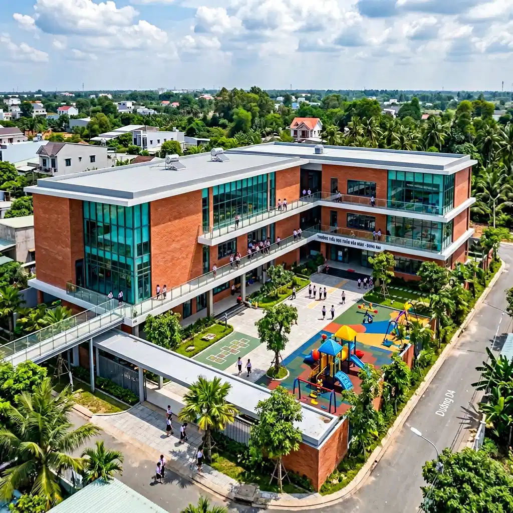 Trường Tiểu Học Trần Văn Giàu — Giải pháp kết cấu thép cho công trình giáo dục